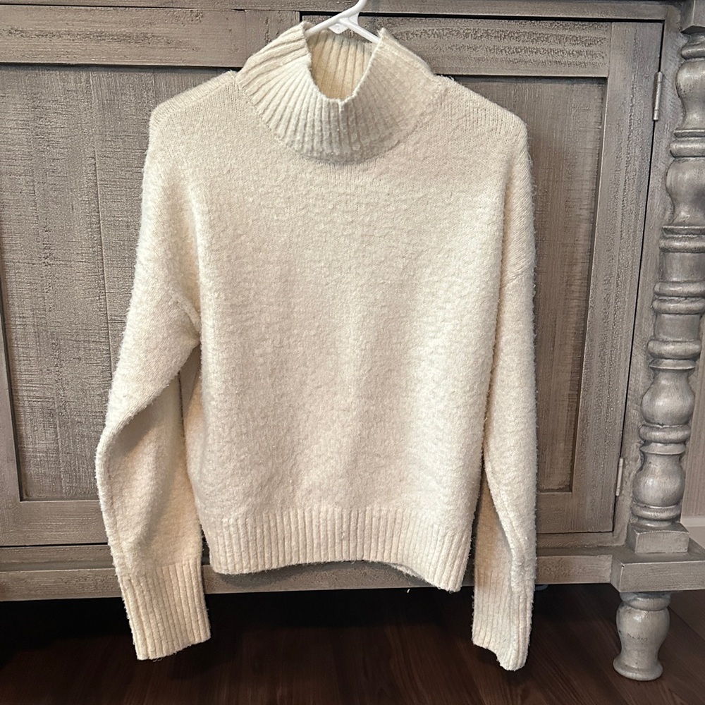 Cream Turtleneck Sweater